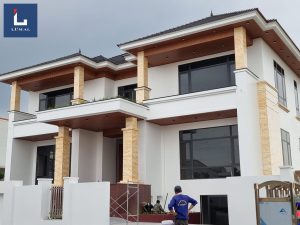 Thi công lắp đặt cửa nhôm Lumal cho công trình Nhà Điều hành công ty Đại Thành An Hưng Yên
