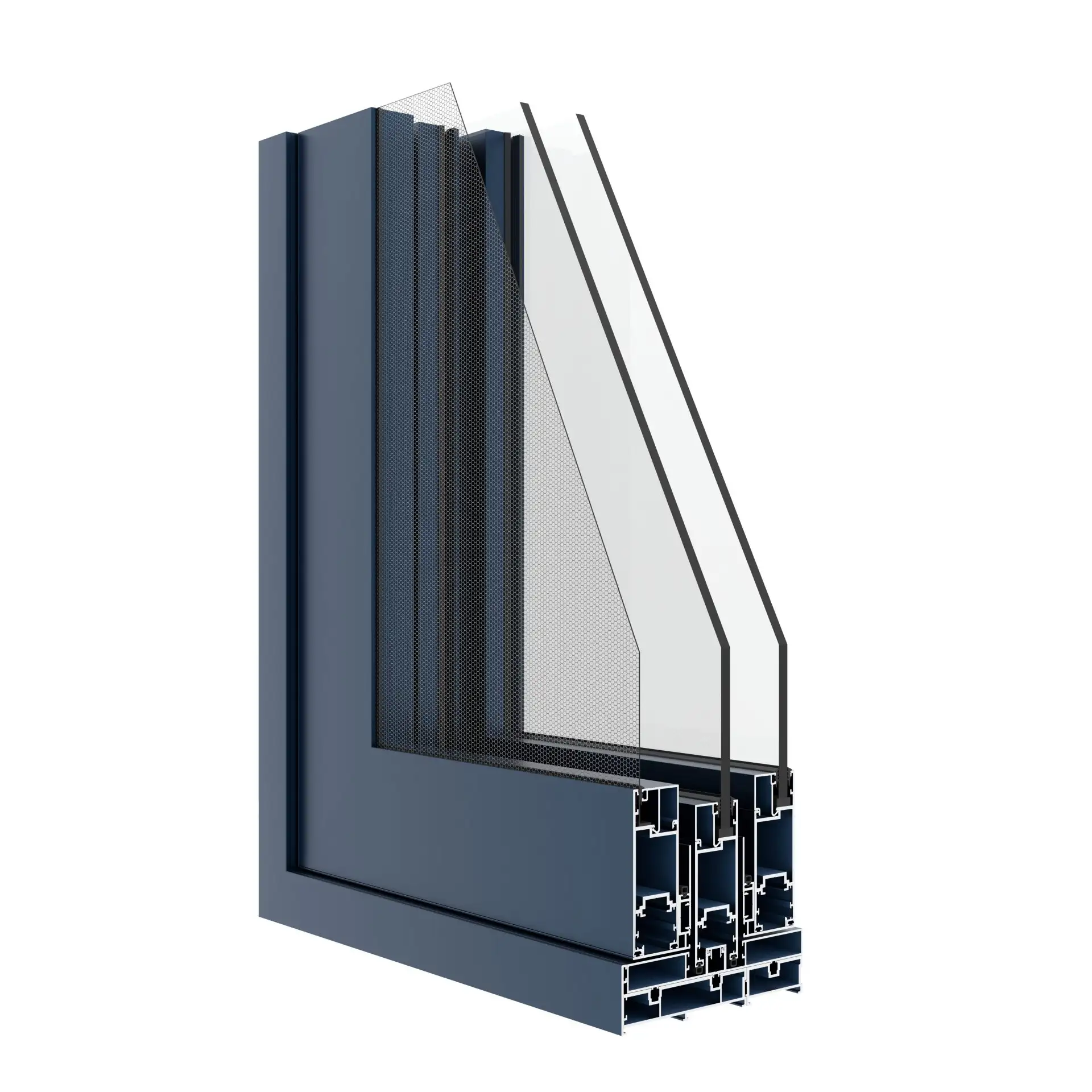 L143D - Cửa đi lùa 3 ray lưới côn trùng