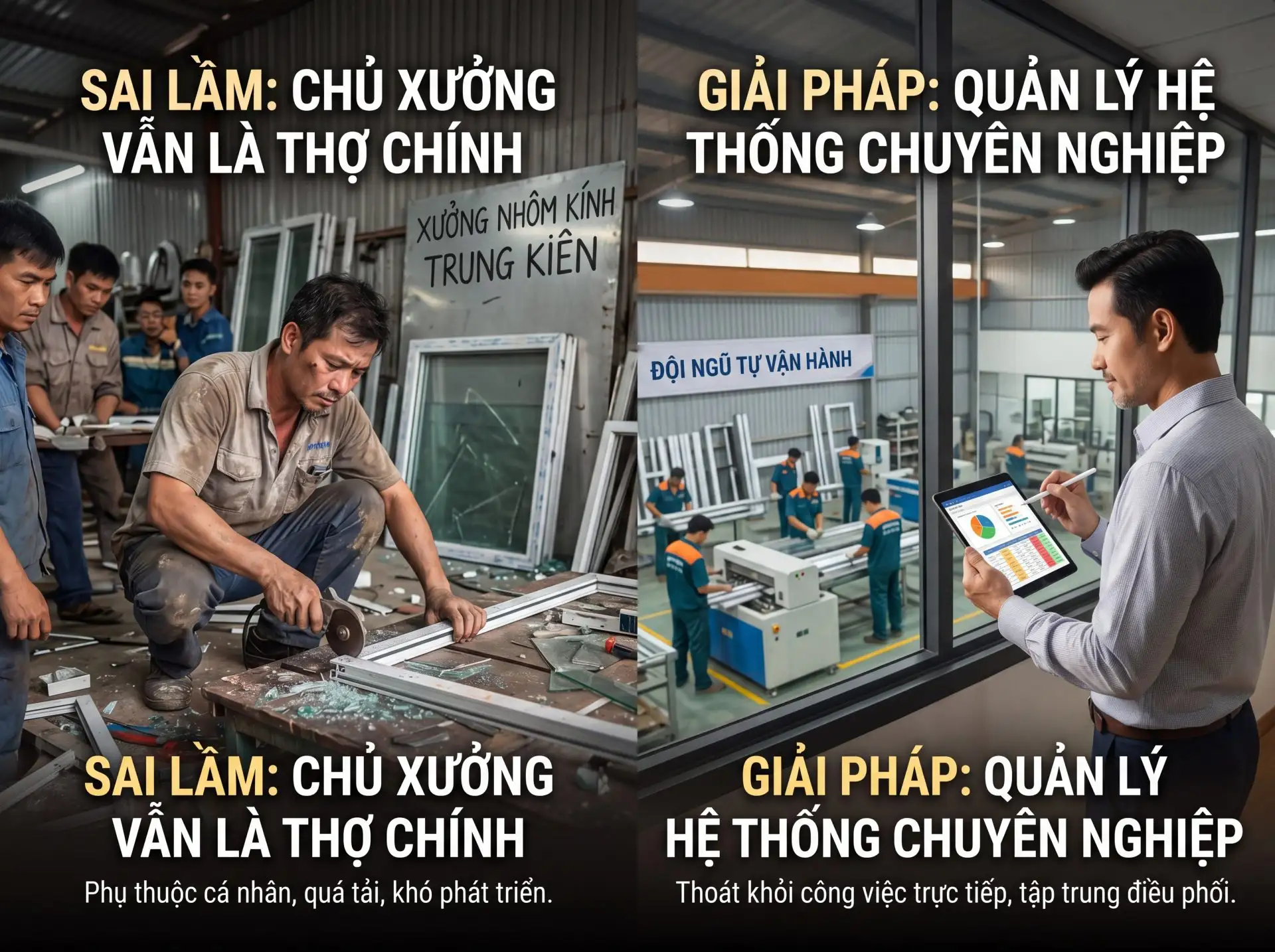 7 điều chủ xưởng cần biết để quản lý xưởng nhôm kính chuyên nghiệp