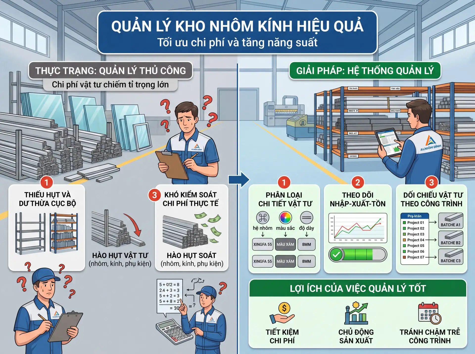 7 điều chủ xưởng cần biết để quản lý xưởng nhôm kính chuyên nghiệp