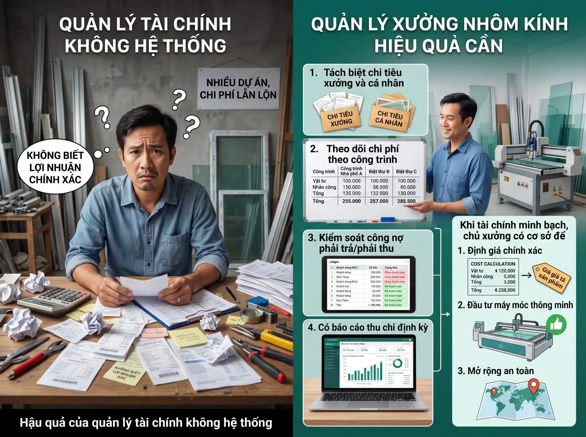 7 điều chủ xưởng cần biết để quản lý xưởng nhôm kính chuyên nghiệp