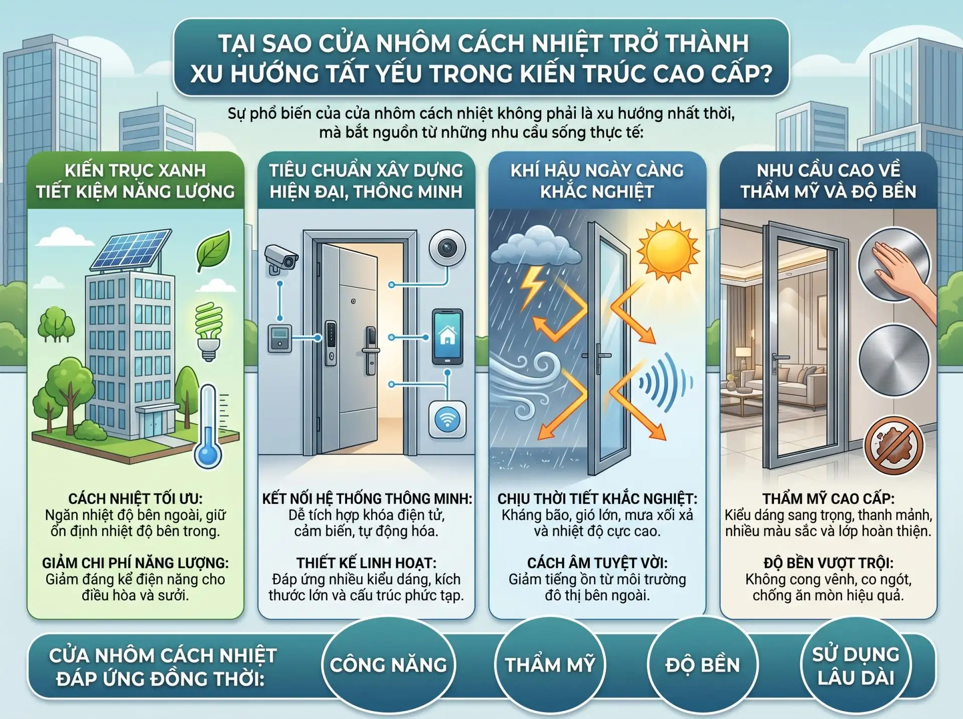 Cửa nhôm cách nhiệt hoạt động như thế nào?