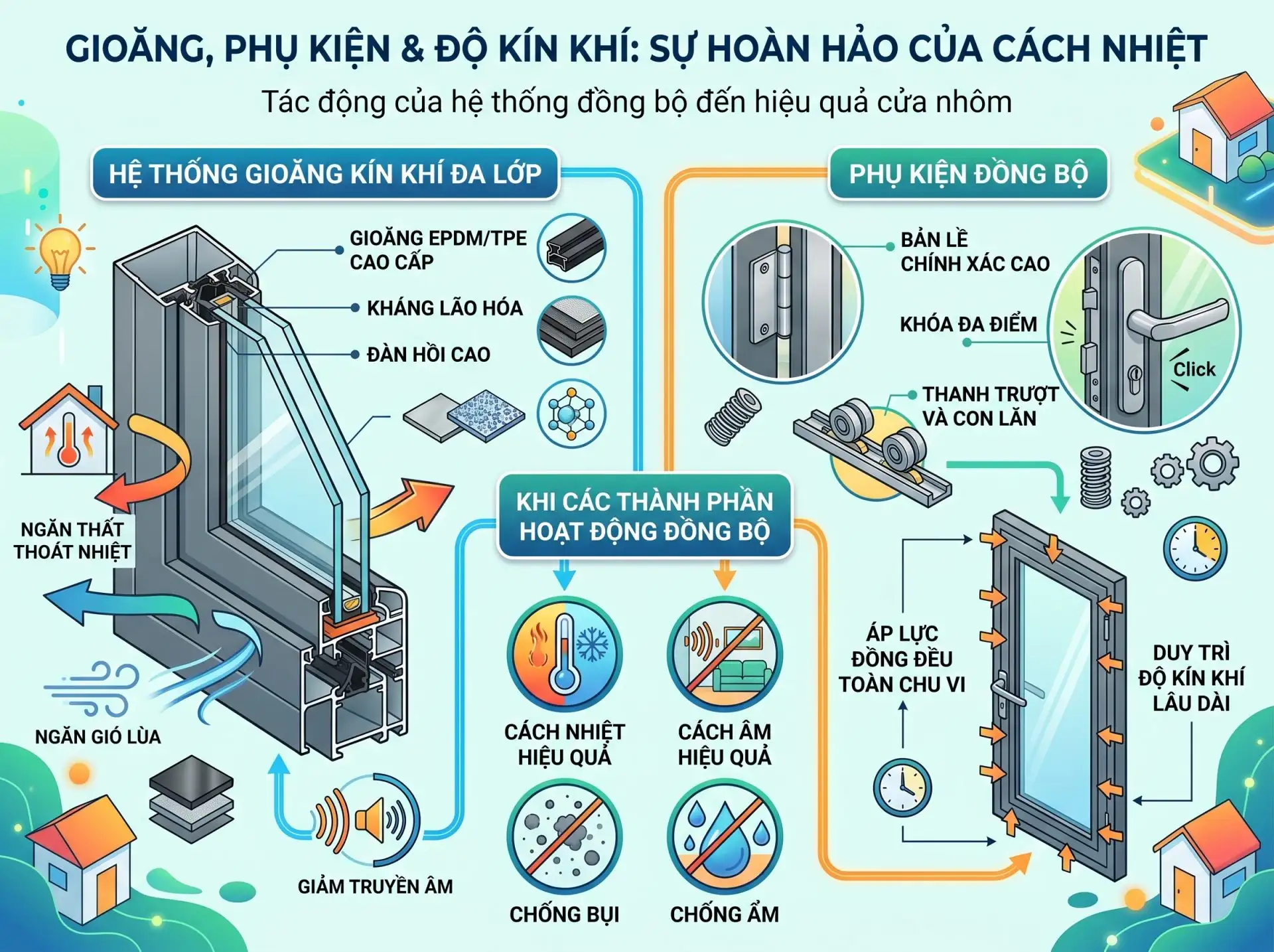 Cửa nhôm cách nhiệt hoạt động như thế nào?
